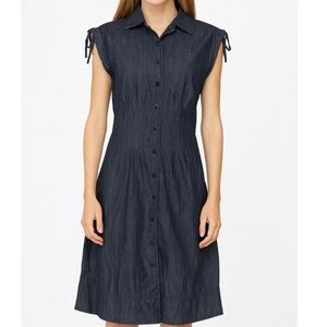 Calvin Klein Shift Dress Womens Collared Cap Sleeve Cotton Spandex Blend SZ SM
